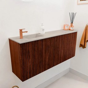 Mondiaz Joya DLux 100cm toiletmeubel ronding rechts ruby met wastafel faye links 1 kraangat opalo