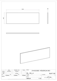 Comad Nova Oak wastafel toppaneel 120cm eiken