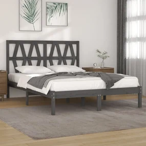 vidaXL Bedframe massief grenenhout grijs 180x200 cm 6FT Super King