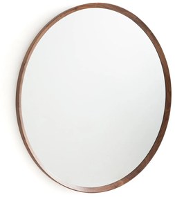 Ronde spiegel in massief notenhout, Diam 100cm, Orion