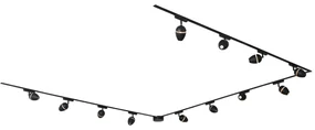 LED Modern railsysteem met 12 Spot / Opbouwspot / Plafondspots zwart 1-fase - Magnetic Eggy Modern Binnenverlichting Lamp