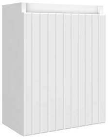 Fontana Bano toiletmeubel ribbelfront mat wit 40x22cm met glans witte waskom