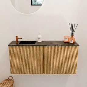 Mondiaz Joya DLux 90cm toiletmeubel oak met wastafel faye links 1 kraangat lava
