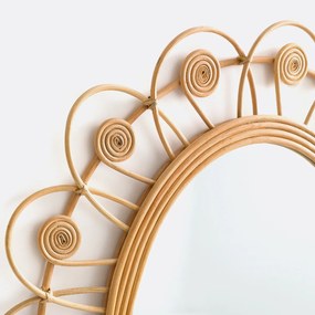 Rotanspiegel in bloemvorm H93 cm, Ramza