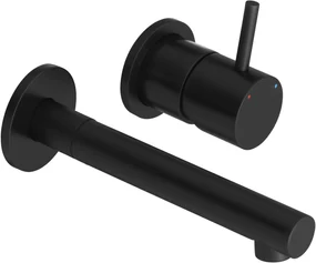Saqu Shine Straight 2-gats inbouw wastafelkraan inclusief inbouwdeel mat zwart