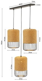 Kare Design Aloha Rieten Eettafel Hanglamp