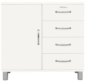 Tenzo Malibu Retro Dressoir Small Wit - 98x41x92cm.