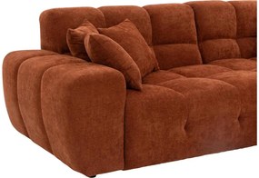 Goossens Excellent Bank Kubus - 40 X 40 Cm Stiksel rood, stof, 1,5-zits, modern design met chaise longue links