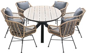 Garden Impressions Lucas tuinset 7-delig bruin - Tulli tuintafel 220x115 cm
