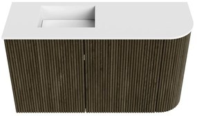 Mondiaz Joya 70cm toiletmeubel ronding rechts shadow met wastafel faye links zonder kraangat talc