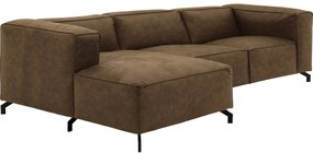 Goossens Bank Calvin groen, micro leer, 3-zits, modern design