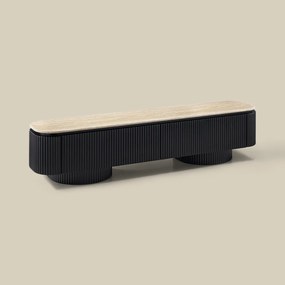 TV Meubel Met Travertin - 200x40x55cm.