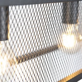 Eettafel / Eetkamer Smart industriële hanglamp met dimmer zwart incl. 4 WiFi A60 - Cage Wire Industriele / Industrie / Industrial E27 Binnenverlichting Lamp