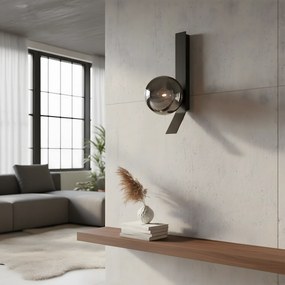 WANDLAMP APP1757-1W ZWART CHROOM