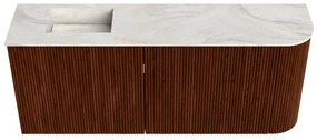 Mondiaz Joya DLux 100cm toiletmeubel ronding rechts ruby met wastafel faye links 1 kraangat ostra