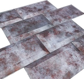 Zelfklevende Mozaïektegels Metaal | Subway 3D Grijs | 30,5×30,5 cm | Keuken, Bad &amp; WC
