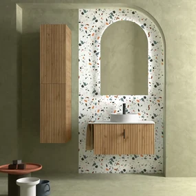 Muebles Raya onderkast ribbelfront 80cm met 1 softclose lade warm eiken