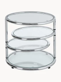 Ronde bijzettafel Dotts met glazen tafelbladen