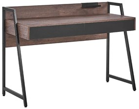 Bureau donkerbruin/wit 120 x 50 cm HARWICH Beliani