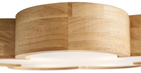 Kinder plafondlamp hout met wit - Lucille
