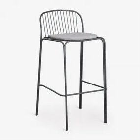 Set Van 2 Hoge Krukken Van Staal Anerina Grijs – Grafiet & ↑75 Cm - Sklum