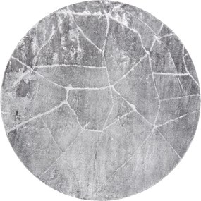 Tapijt MEFE modern  Rond ,  2783 marmeren  ,  - Structureel,  twee poolhoogte , donker grijskleuring