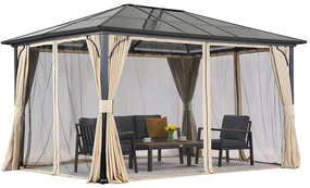 Moderne tuinprieel Santiago Premium 4x4m Tuinpunt beige