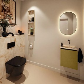 Mondiaz Ture DLux toiletmeubel 40cm oro met wastafel frappe rechts zonder kraangat