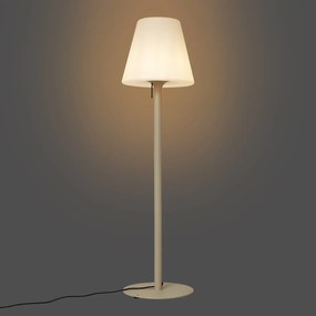 Moderne buiten vloerlamp beige met witte kap IP44 - Big Virginia