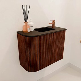 Mondiaz Joya 50cm toiletmeubel ronding links ruby met wastafel faye rechts 1 kraangat urban