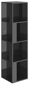 vidaXL Hoekkast 33x33x132 cm spaanplaat hoogglans grijs