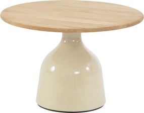 4 Seasons June loungetafel Ø60x38 cm creme - teak