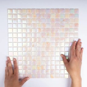 The Mosaic Factory Amsterdam mozaïektegel - 32.2x32.2cm - wand en vloertegel - Vierkant - Glas Light Pink glans GMP304