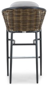 Barstoel Aluminium/wicker Taupe-naturel-bruin Coco Palm