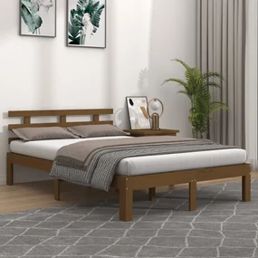 vidaXL Bedframe massief hout honingbruin 120x200 cm