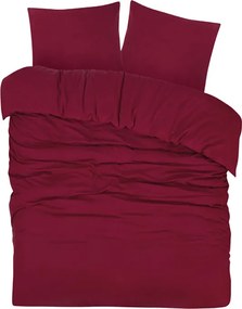 Dekbedovertrek Flanel– 100% zacht katoen – 240×200/220 – bordeaux