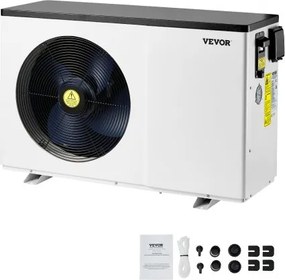 VEVOR elektrische zwembadwarmtepomp, verwarmingscapaciteit 3,22-15,25 kW, energiebesparende zwembadverwarmers met variabele frequentie voor bovengrondse zwembaden van 30-60 m³, verwarming en koeling van zwembadwaterverwarmers AC 220-240 V, 50 Hz