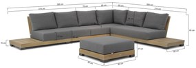 Loungeset 6 personen Teak Old teak greywash Lifestyle Garden Furniture Hilton