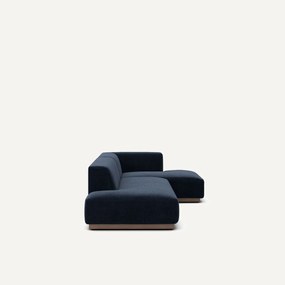 Rechter hoekbank XL in chenille fluweel, Jacopo