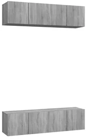 vidaXL Tv-meubelen 4 st 60x30x30 cm bewerkt hout grijs sonoma eiken