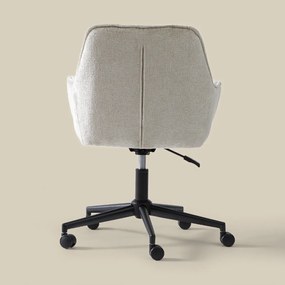 Bureaustoel Beige Stof Met Armleuningen