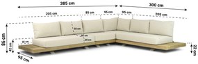 Hoek loungeset 6 personen Teak Taupe  Santika Furniture Santika