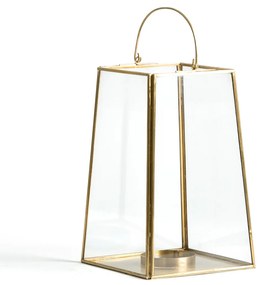 Kaarshouder in glas en messing of zwart metaal, Uyova