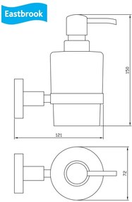 Eastbrook Genoa messing zeepdispenser glas chroom
