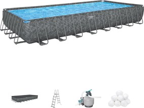 Bestway APX365 opbouwzwembad - rechthoekig - L956 x B488 x H132 cm | All-Season luxezwembad