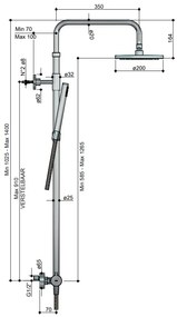 Hotbath Archie SDS30 opbouw regendouche met handdouche en 30cm dunne hoofddouche RVS