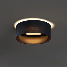 Moderne plafondlamp zwart transparant 40cm incl. LED 3-staps dimbaar - Sue