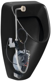 Bruckner Schwarn urinoir met spoeling 31.5x26.5cm zwart mat