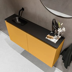 Mondiaz Ture 100cm toiletmeubel ocher met wastafel urban links geen kraangat