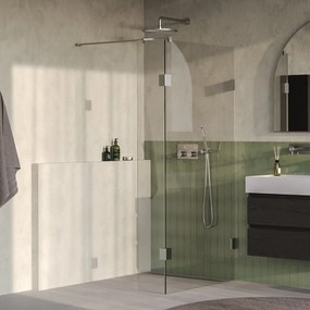 Brauer Void profielloze inloopdouche 100cm met 40cm zijwand RVS geborsteld PVD